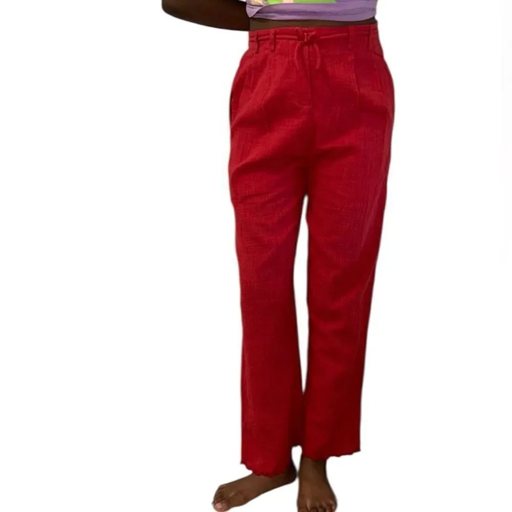 Zara Girls Kids Red Scalloped Hem Flowy Dress
Pants(Size 13-14yrs)